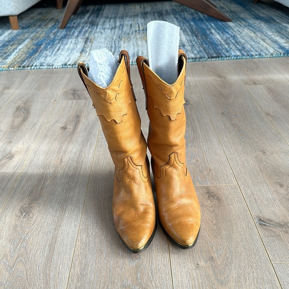 Code west vintage brown leather cowboy boots female size 7 - Picture 2 of 6